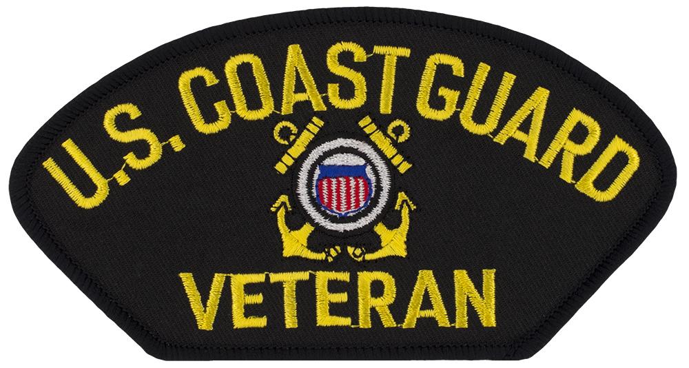 US Coast Guard Veteran Embroidered Patch 5 3/16" x 2 5/8"