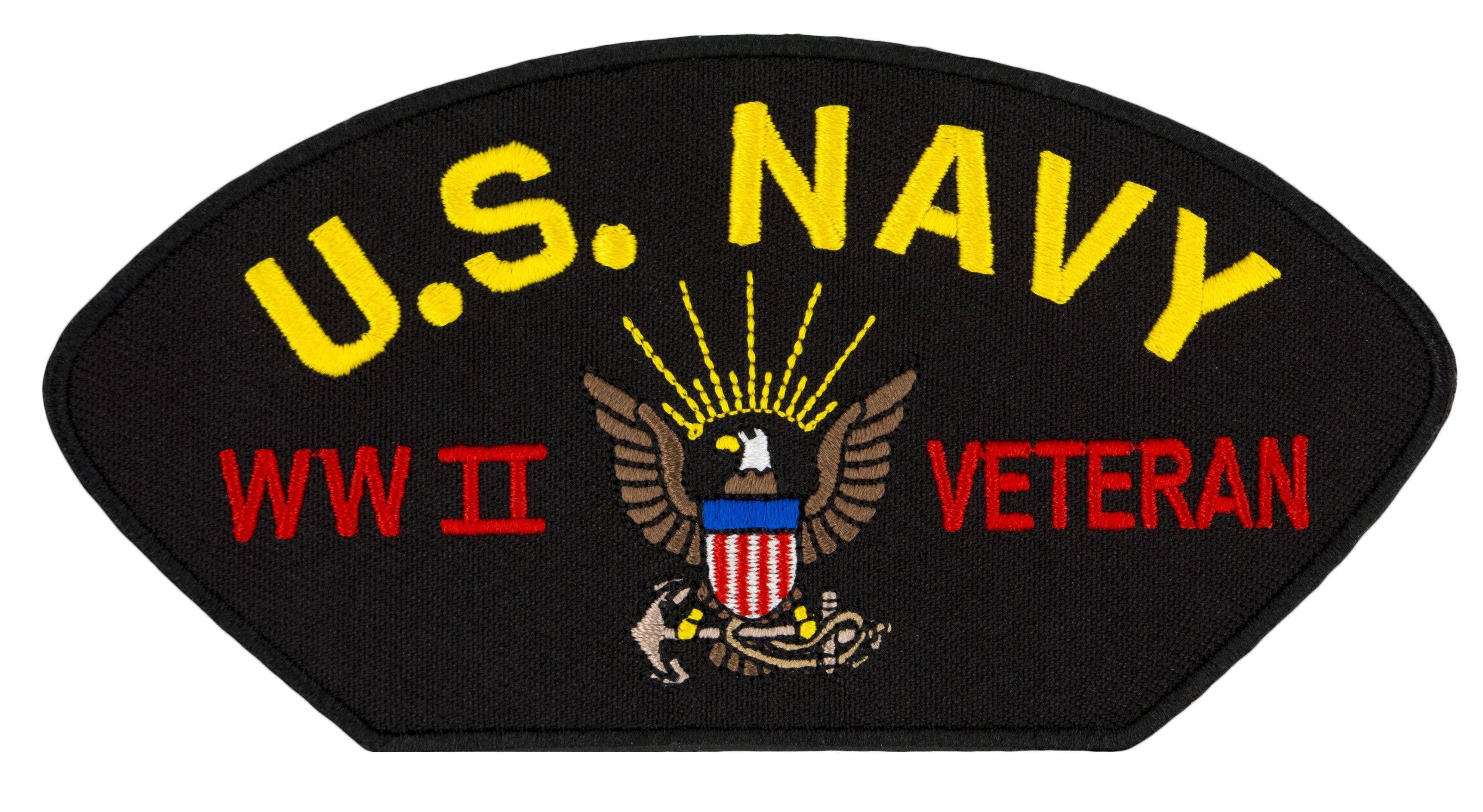 US Navy - World War II Veteran Embroidered Patch 5 3/16" x 2 5/8"