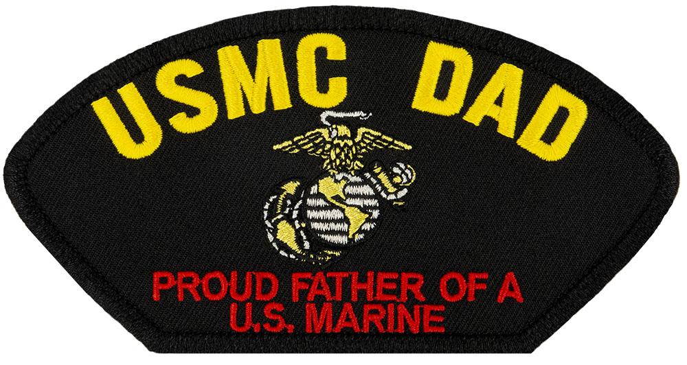 USMC Dad - Proud Father of a US Marine  Embroidered Patch 5 3/16" x 2 5/8"