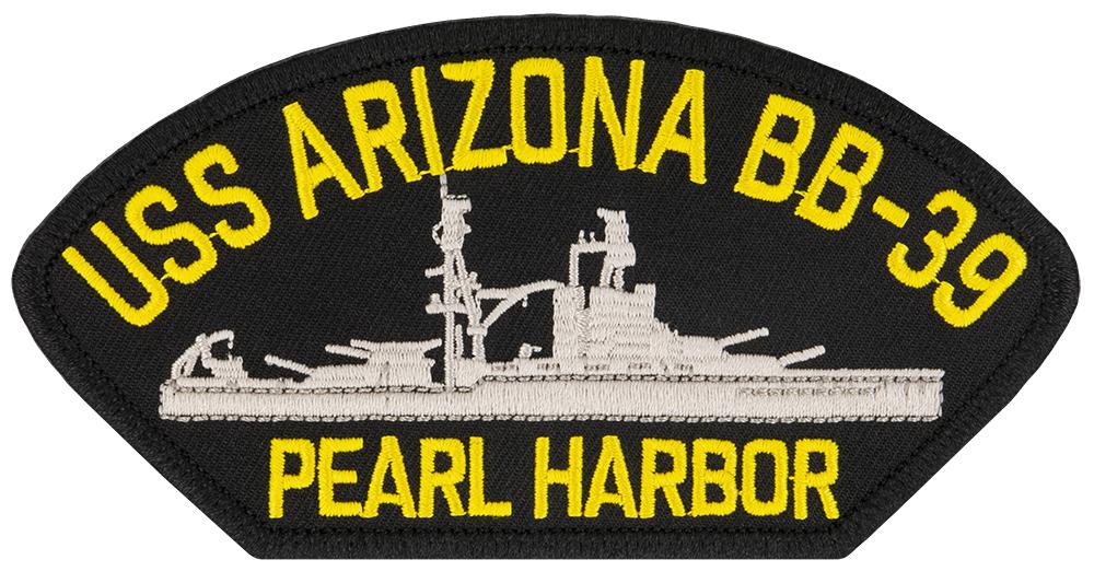 USS Arizona BB-39 Pearl Harbor Embroidered Patch 5 3/16" x 2 5/8"