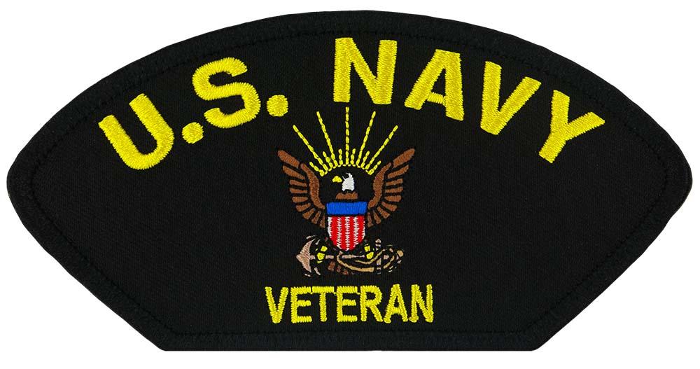 US Navy Veteran Embroidered Patch 5 3/16" x 2 5/8"