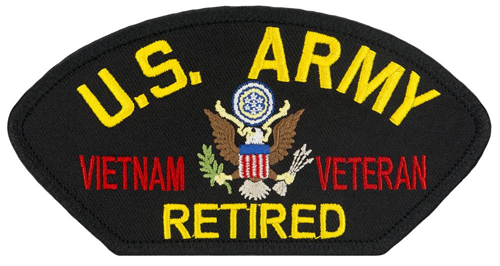 US Army Vietnam Veteran Retired Embroidered Patch 5 3/16" x 2 5/8"