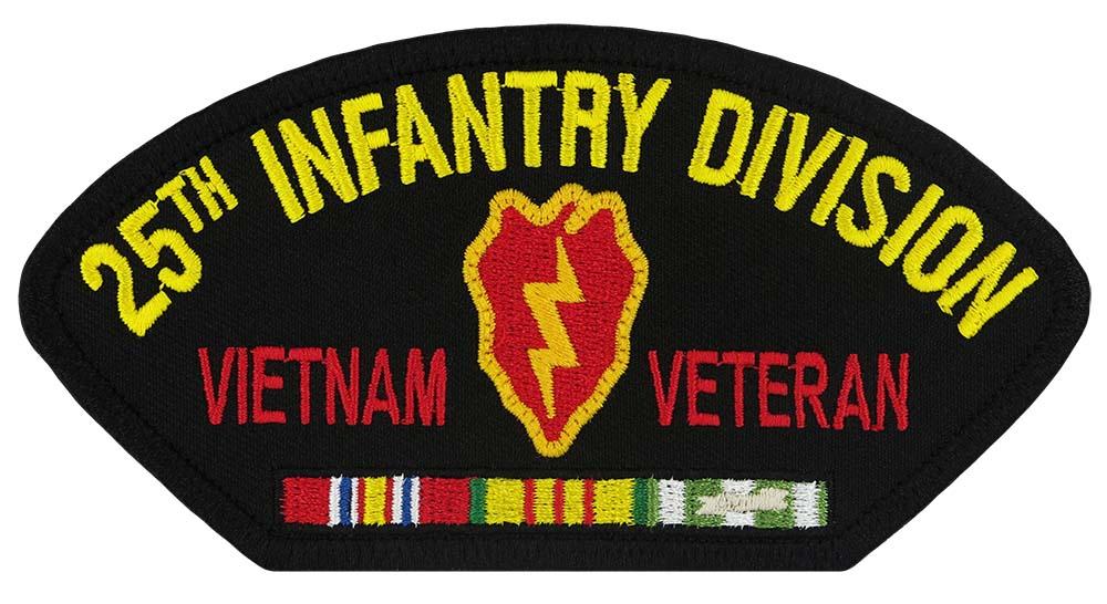 25th Infantry Division Vietnam War Veteran Embroidered Patch 5 3/16" x 2 5/8"